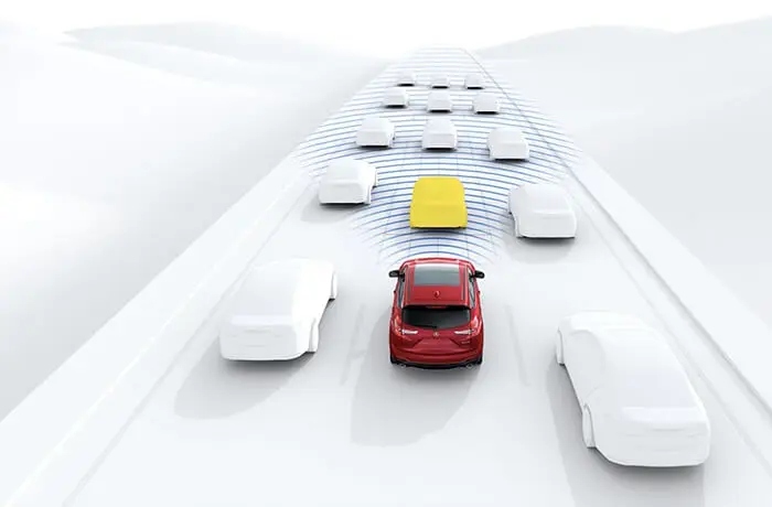 Regulateur de vitesse adaptatif ACC avec reglage a faible vitesse